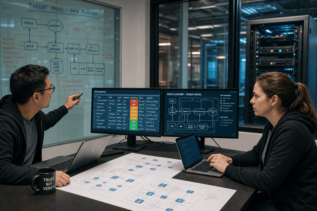 Hoe voer je een security risk assessment uit voor een nieuw dataplatform en welke maatregelen zijn essentieel om datalekken te voorkomen?