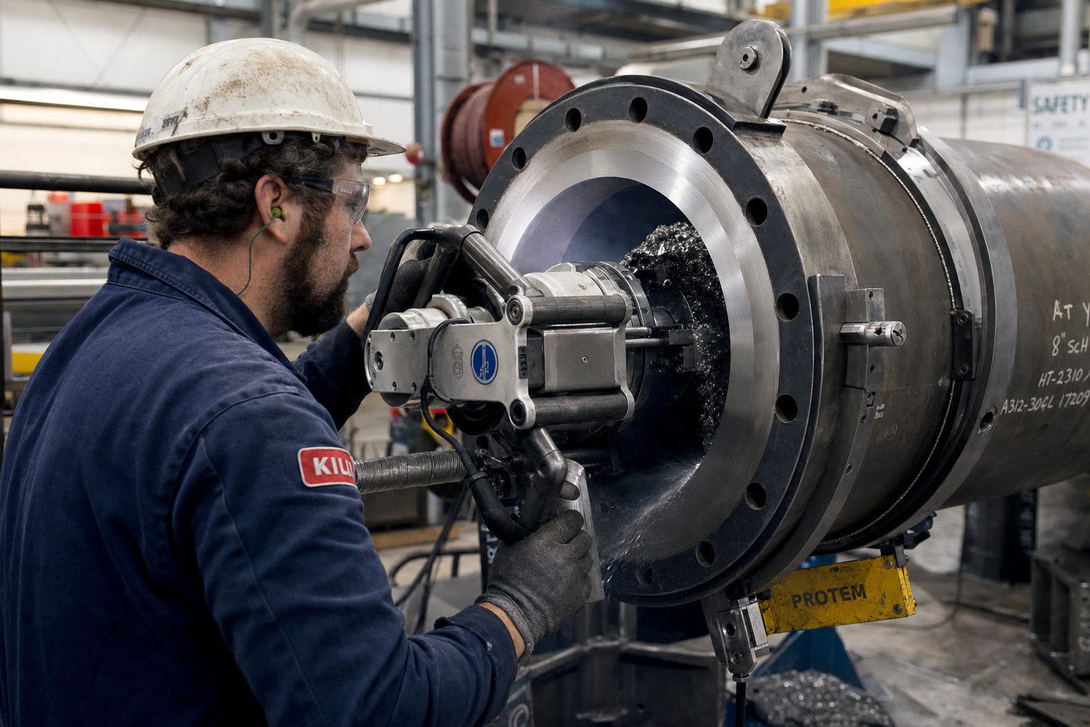 Flange facing services voor pijpleidingen