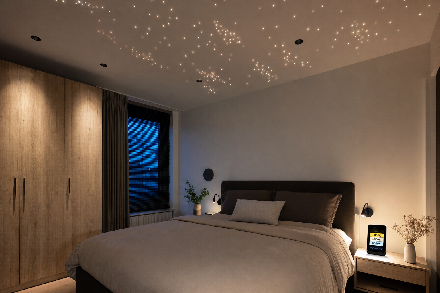 Kleurtemperatuur sterrenhemel slaapkamer