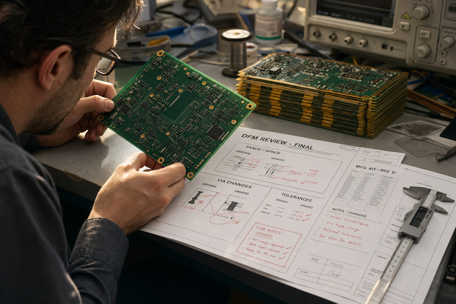 PCB design review for manufacturing optimization